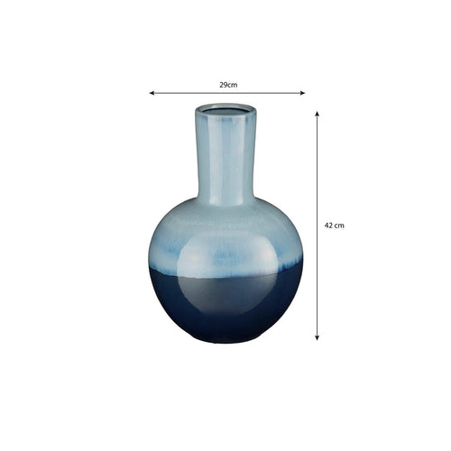 Mica Decorations Holm Vaas - H42 x Ø29 cm - Keramiek - Blauw