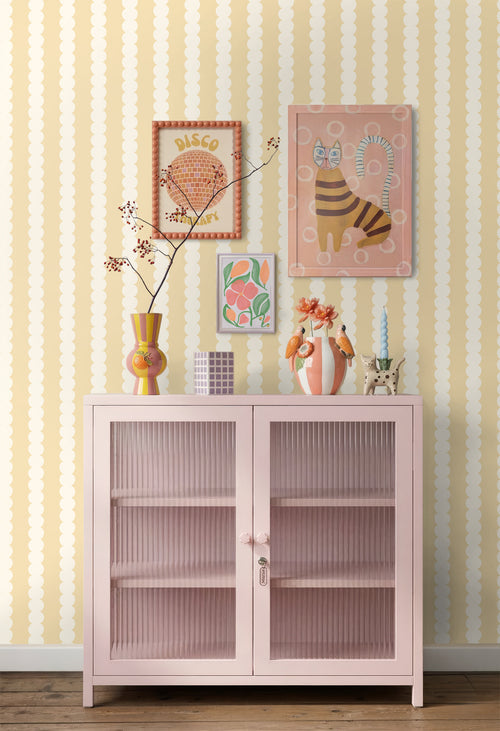 ESTAhome behang grafische print pastel geel - 0.53 x 10.05 m - 131746
