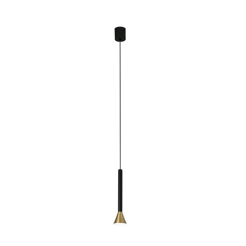 Faro Danka - LED plafond hanglamp zwart, satijn goud
