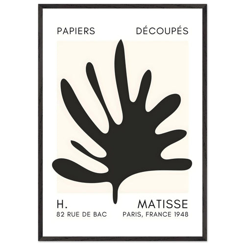 Artfulprints Poster met Lijst Matisse – Coral drift black   - 70x100 cm - Zwart