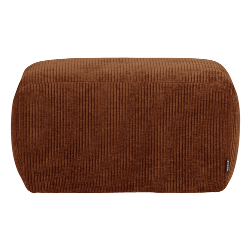 WOOOD poef Mojo Base - Ribstof - Roestbruin - 45x84x64
