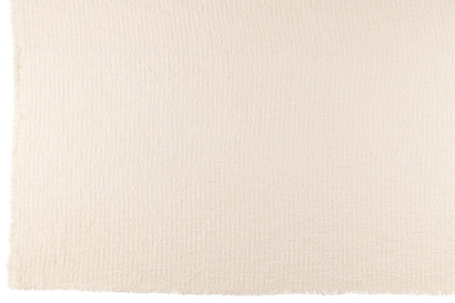 J-Line plaid Gerafelde Randen - katoen/polyester - wit - 180 x 130 cm