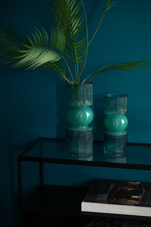 J-Line vaas - glas - turquoise - small