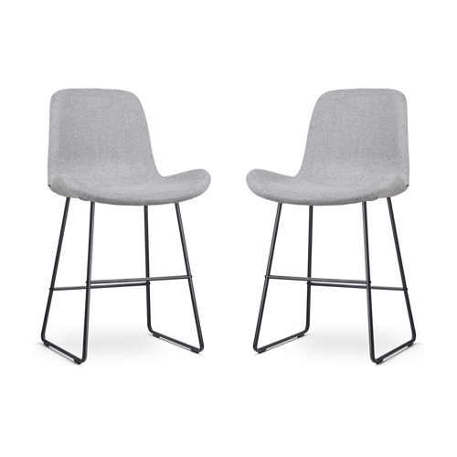 Nolon Nino-Fé Barkrukken Set van 2 - Lichtgrijs - Zwart - 65 cm