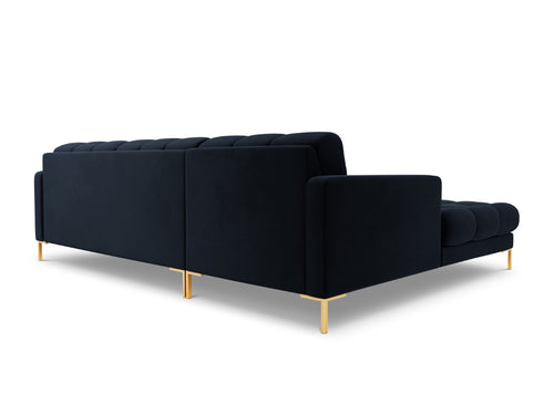 Cosmopolitan Design linker hoekbank Bali 5-zits, flueel, donkerblauw - 185x293x75cm
