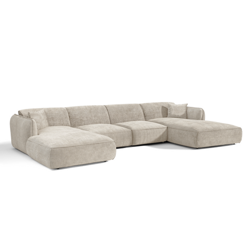 Premium Interiors - Panoramische bank LOMI - gewaafd fluweel mol 346cm