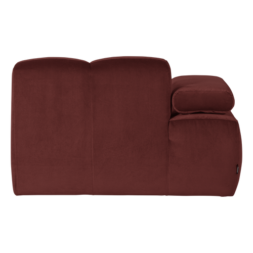 WOOOD chaise longue bank links Mojo - Velvet - Kastanjebruin - 74x124x162