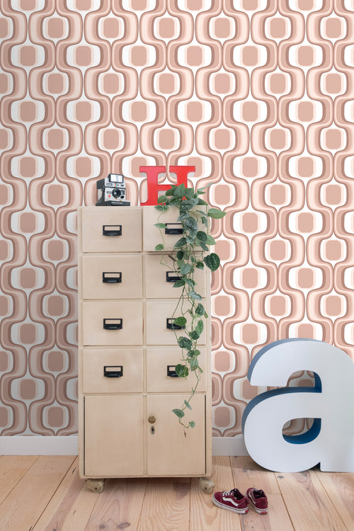 ESTAhome behang retro ornamenten terracotta roze - 50 x 900 cm - 131583 - vtwonen shop