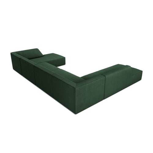 Cosmopolitan Design - Panoramische hoekbank links Siena 7-zits, structurele stof groente - 273x366x69cm