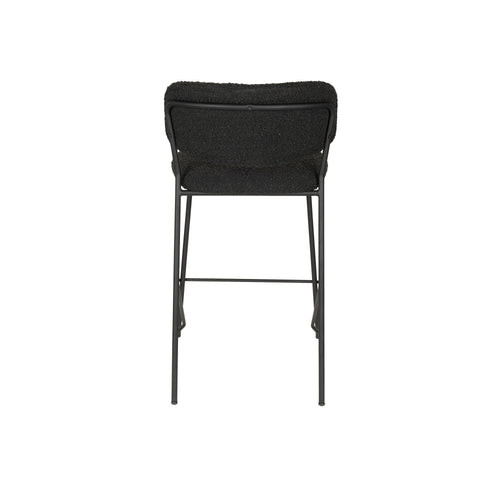 Housecraft Living Jolien Barkruk 65 cm Zwart/Zwart Bouclé - set van 2
