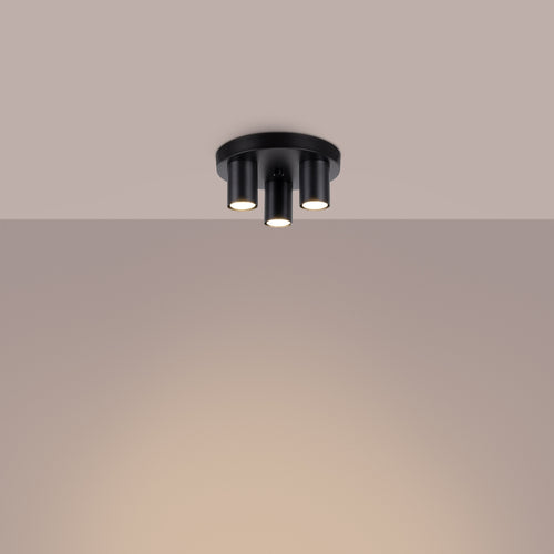 Sollux Lighting Plafondlamp LAGOS 3P zwart - 25x25x12cm