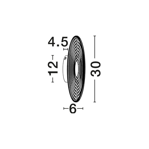 Nova Luce NOUS 30 cm geïntegreerde LED-wandlamp, messing goud, amberkleurige LED, 8W 304lm 3000K