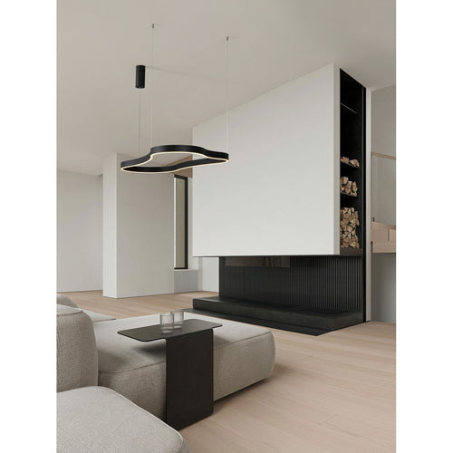Nova Luce DUSSA Geïntegreerde LED-hanglamp voor plafond, zandkleurig zwart, Triac dimbaar, 61W, 3364lm, 3000K