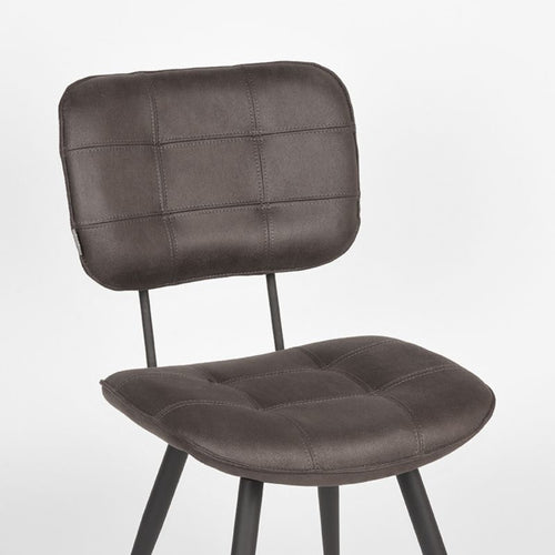 LABEL51 Eetkamerstoel Gus - Antraciet Stof - Set van 2