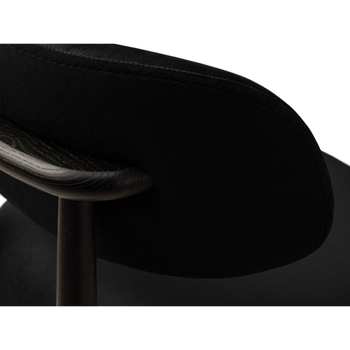 Set van 2 fluwelen stoelen Evan flueel zwart - 51x49.5x77cm