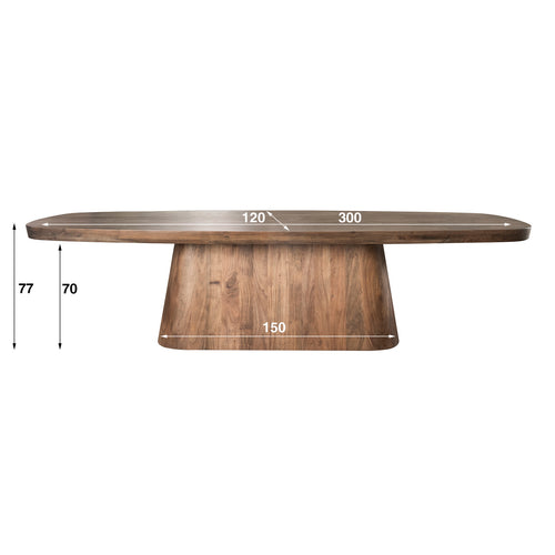 Giga Meubel Eettafel Arcadia - Deens Ovaal - Acaciahout - 300cm - vtwonen shop
