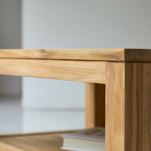 Tikamoon Rechthoekige salontafel van massief teakhout - Naturel