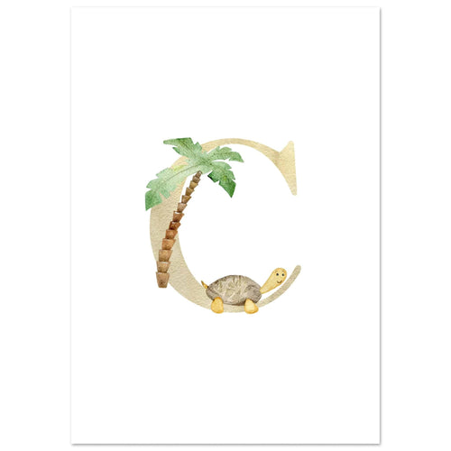 Artfulprints  Letter C kindernaam   poster A4 21x29.7 cm - vtwonen shop