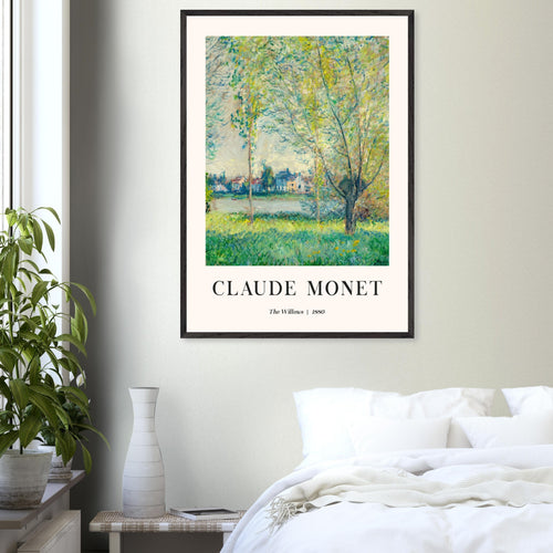 Artfulprints Poster met Lijst Claude Monet - The willows   - 30x40 cm - Groen