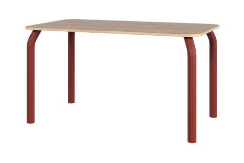 noo.ma Meko eettafel 140 x 80 cm - eikenfineer, stalen frame, Auburn Red