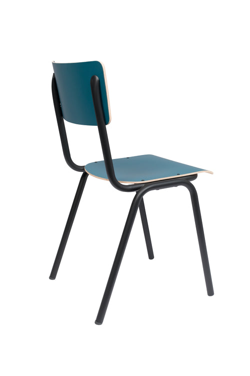 Zuiver Back To School Eetkamerstoelen/ Kantinestoelen/ Schoolstoelen Mat Blauw - Set van 4 - vtwonen shop