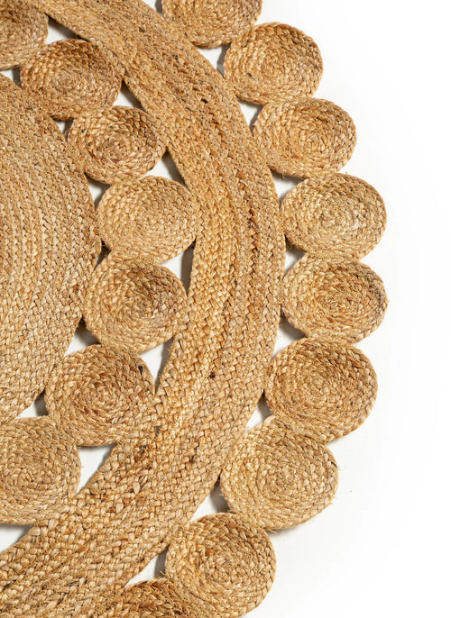 benuta jute vloerkleed Jutta - lichtbruin - ø 120 cm