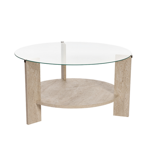 Calicosy - CLARA Salontafel met 2 bladen - Eiken - 75x75x40 cm