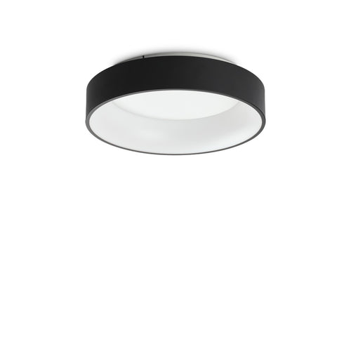 Ideal Lux ZIGGY Rond 45cm geïntegreerde LED semi-inbouwlamp zwart, 3000K, niet-dimbaar