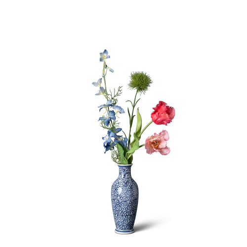 Madame Fleurie zijden boeket Gaspard - Eclectic style - met vaas - vtwonen shop