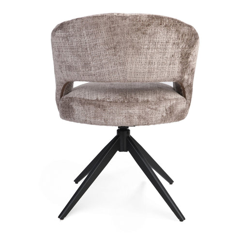 Starfurn Eetkamerstoel Demi - Taupe/Zwart - Set van 2