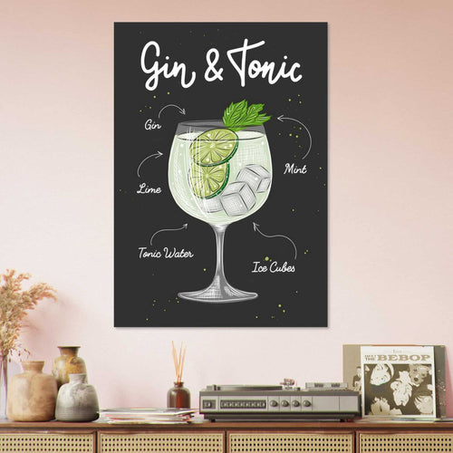 Artfulprints  Gin Tonic cocktail – Illustratie   poster 30x40 cm - vtwonen shop