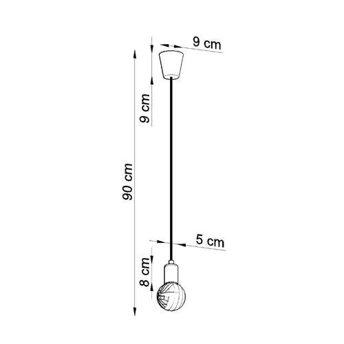 Sollux Lighting Hanglamp DIEGO 1 groen - 9x9x90cm