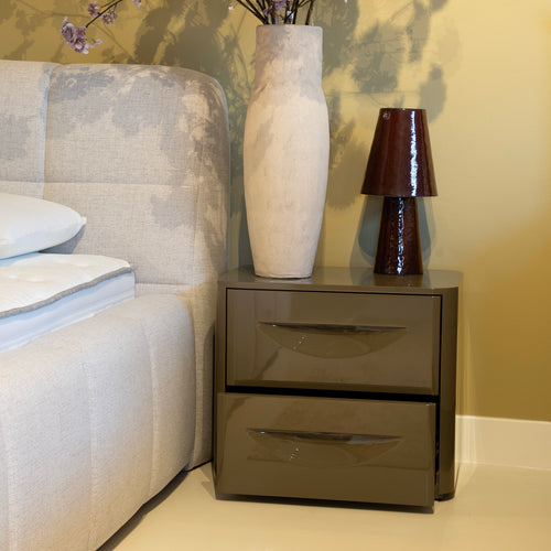 DÉJA Living Nachtkastje Setra - Kaki Groen Glossy MDF - 58x41x51cm