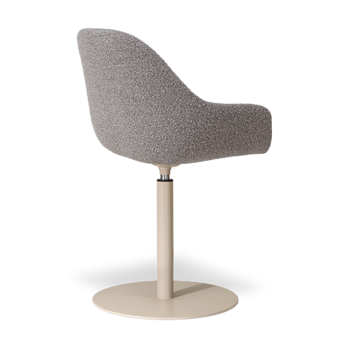 Nolon Niva-Mae tulp eetkamerstoel bouclé taupe - beige onderstel