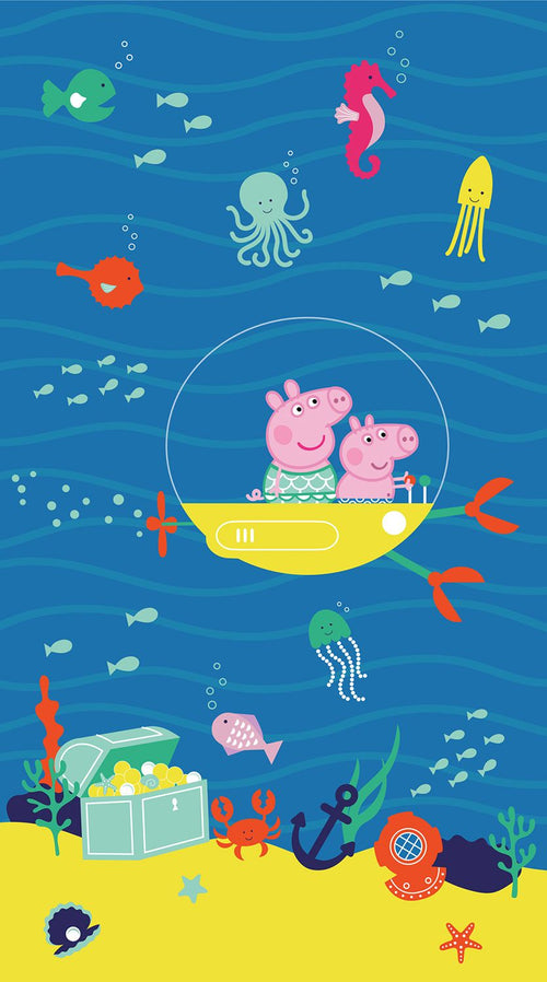 Sanders & Sanders fotobehang Peppa Pig blauw en geel - 270 x 150 cm - 601233
