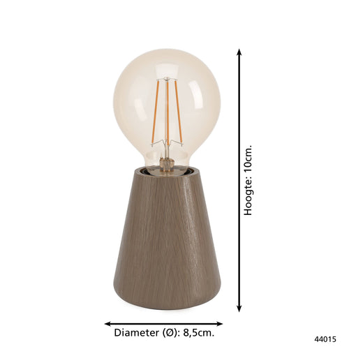 EGLO tafellamp Asby - e27 - 10 cm - donkerbruin - hout - vtwonen shop