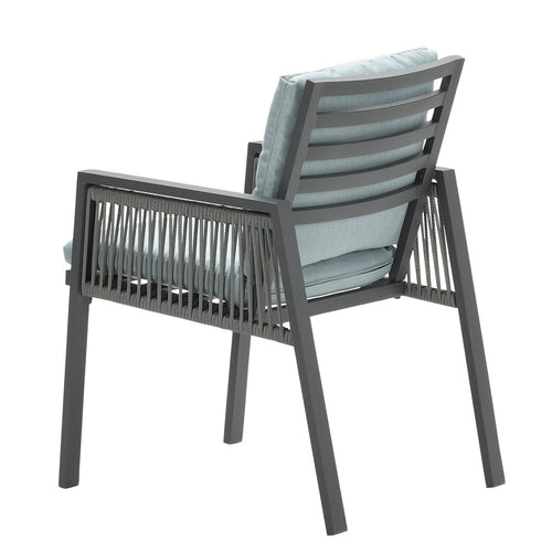 Garden Impressions Andrea dining fauteuil - carbon black - rope donker grijs - mint grey - vtwonen shop