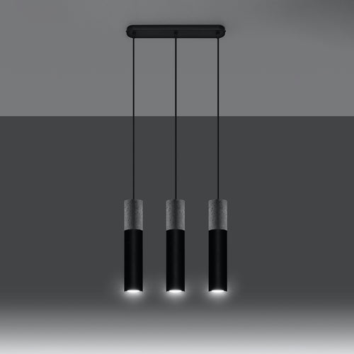Sollux Lighting Hanglamp BORGIO 3L zwart - 45x6x90cm