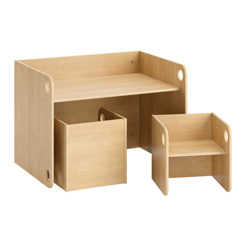 Petite Amélie Houten kindertafel met 2 stoeltjes Ellipse – Naturel – Montessori-geïnspireerd - Kindvriendelijk & Ruimtebesparend - vtwonen shop