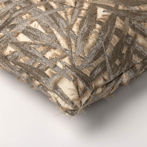 NIM - sierkussen 45x45 cm - bladmotief - Timber Wolf - bruin