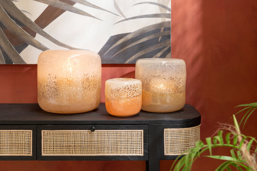 J-Line vaas Opi - glas - bruin/beige - small - Ø 15 cm - vtwonen shop