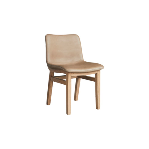 Tikamoon Stoel van eikenhout en Cheyenne leer - Bruin - vtwonen shop