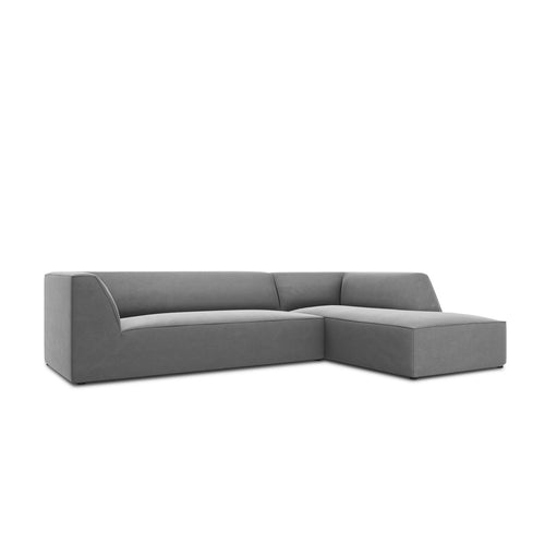 Cosmopolitan Design - Modulaire hoekbank rechts Siena 4-zits, flueel grijs - 180x273x69cm