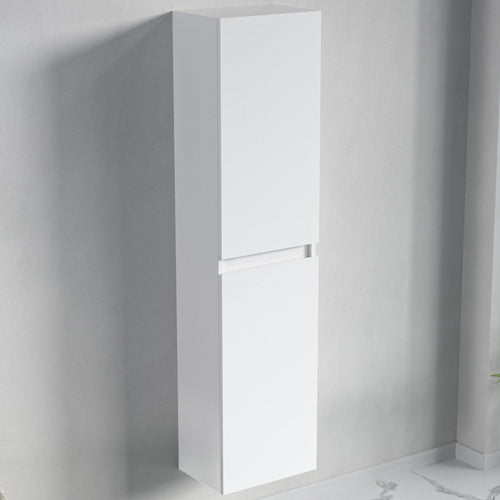 LOMAZOO badmeubelset Avalon - met hoge kast - glanzend wit - 100 cm