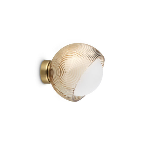 Ideal Lux BLOOM 17 cm bolvormige wandlampen van messing, 1x E27 fitting