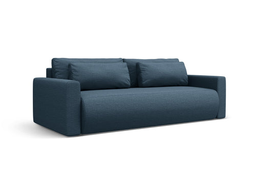 Cosmopolitan Design Slaapbank met opbergdoos Belfast 3-zits, structurele stof blauw - 105x238x84cm