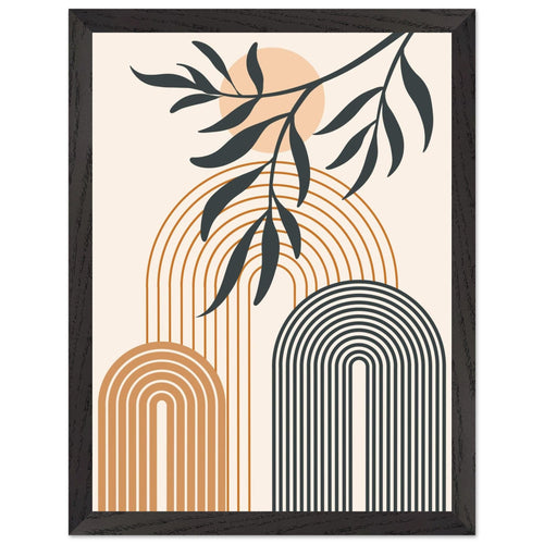 Artfulprints Poster met Lijst Boho – Sunset arches   - 30x40 cm - Meerkleurig