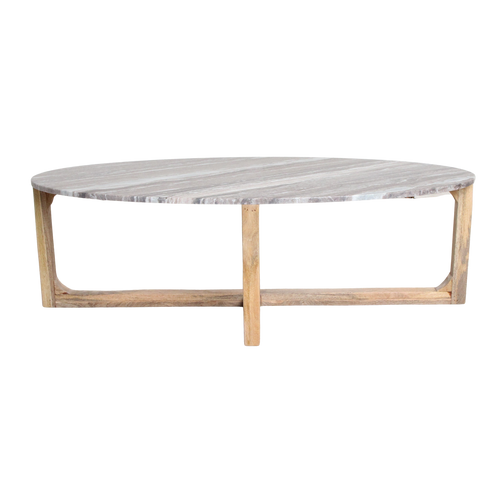 Ovale marmeren salontafel - Fantasy bruin - 120x60x38 cm