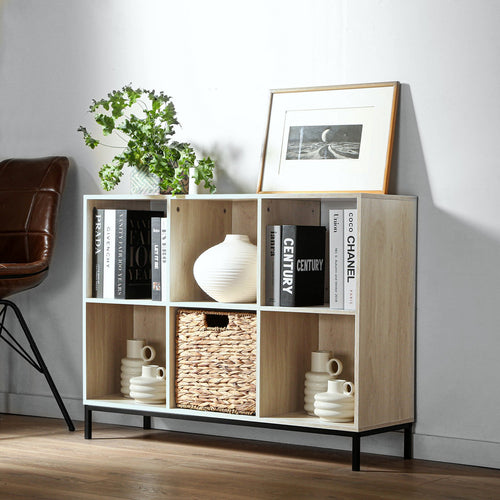 Calicosy - Opbergplank met 6 vakken - 29.8x93.5x72.6 cm