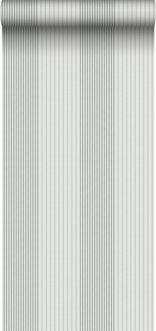 Sanders & Sanders behang strepen vergrijsd groen - 53 cm x 10.05 m - 640673